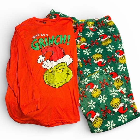 Dr. Seuss Other - The Grinch Dr Seuss Unisex Pajamas Set Christmas Red and Green 2XL Long Sleeve